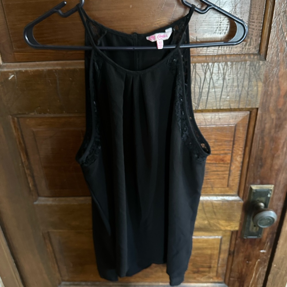 Candie's Black Lace Detail Top